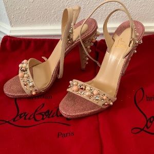 Christian Louboutin Gelila glitter and pearls pumps